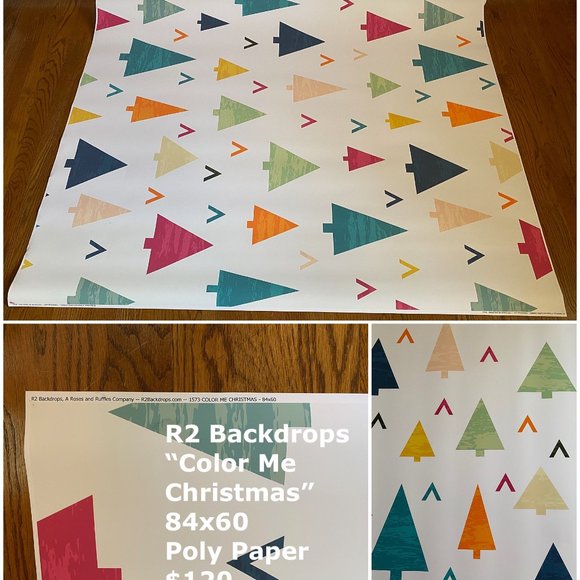 R2 Backdrops Professional Background for Photography "Color Me Christmas" 84x60 - Picture 2 of 3